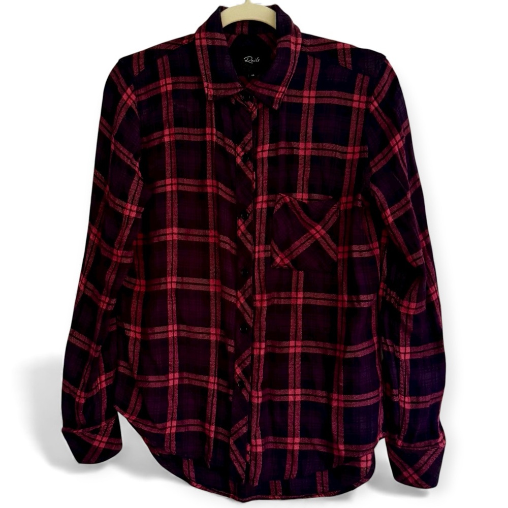 Rails Super Soft Red & Black Plaid Shirt (XS)